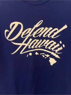 Defend Hawai'i Short Sleeve Tee - Navy with White Script